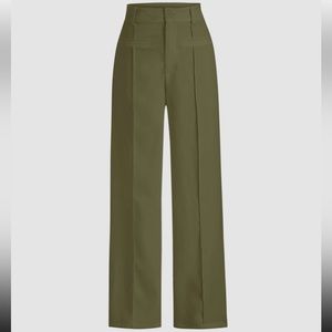 Cider brand Solid Stitch Straight Leg Trouser, size Large in color Olive